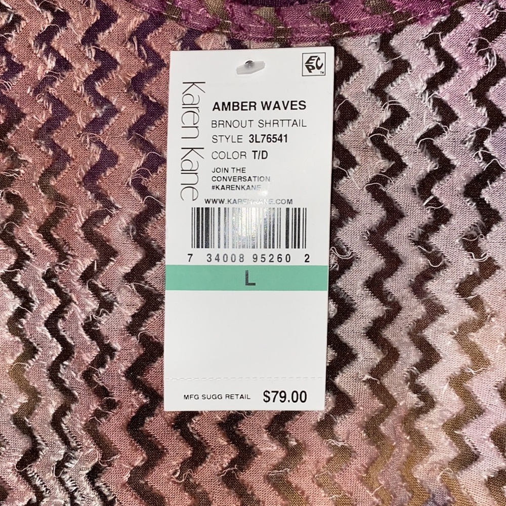 Karen Kane Amber Wave Burnout Shirttail Shirt - Picture 8 of 12